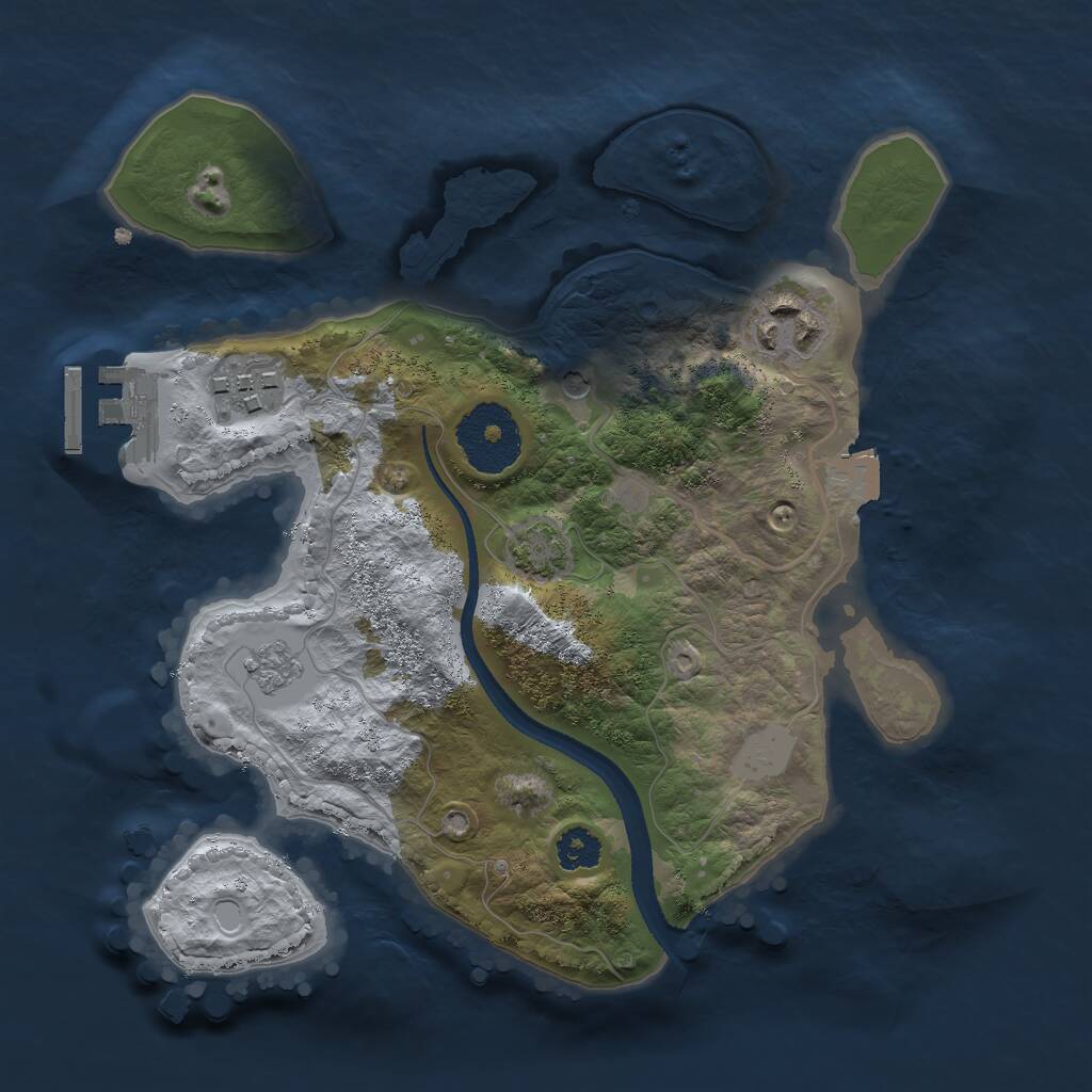 Rust Map: Procedural Map, Size: 2500, Seed: 545465, 7 Monuments