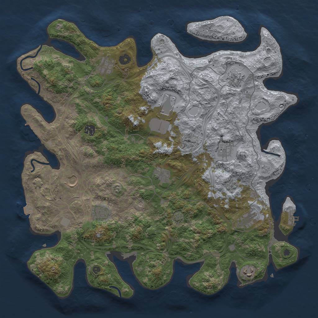 Rust Map: Procedural Map, Size: 4250, Seed: 2035824260, 19 Monuments