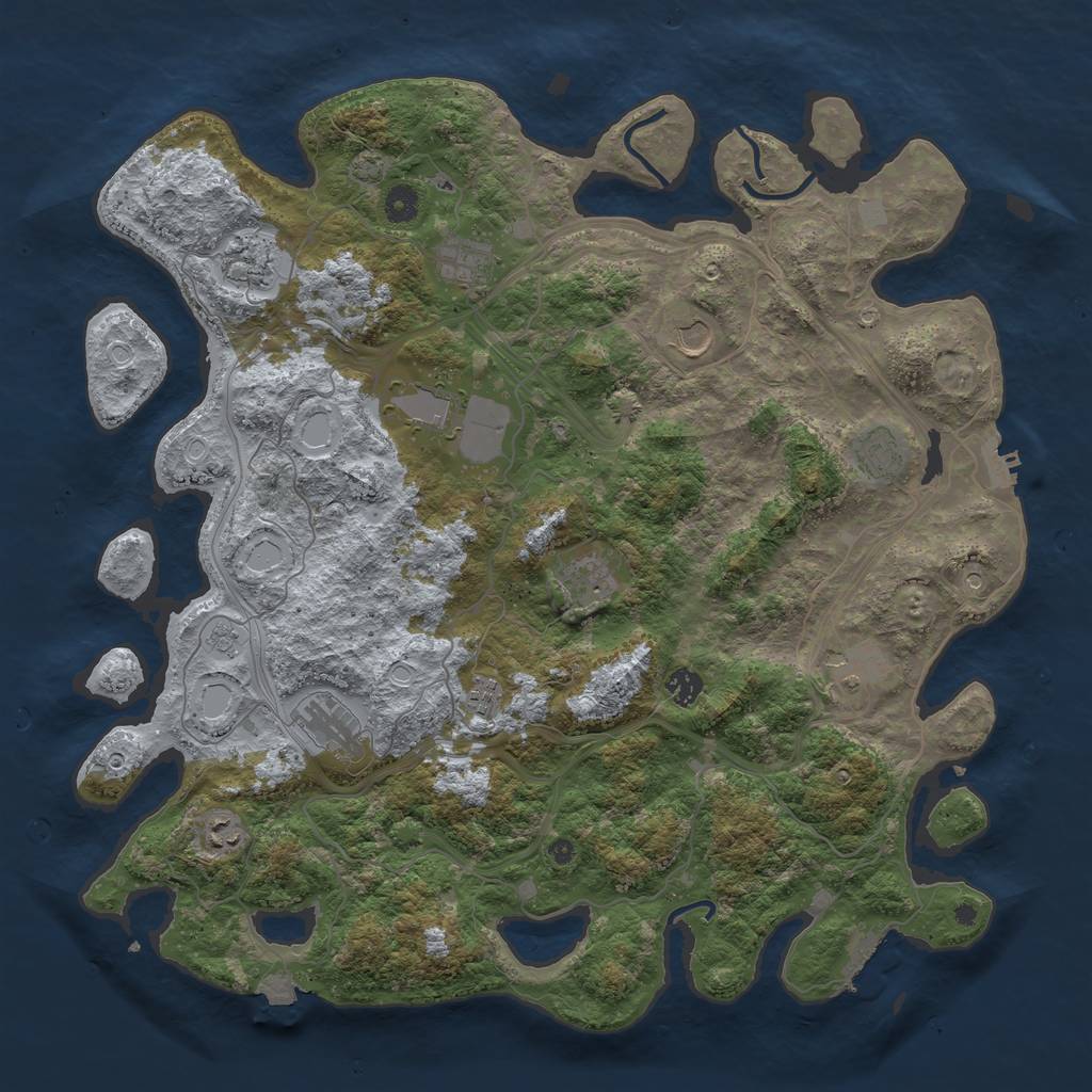 Rust Map: Procedural Map, Size: 4500, Seed: 2131619342, 19 Monuments