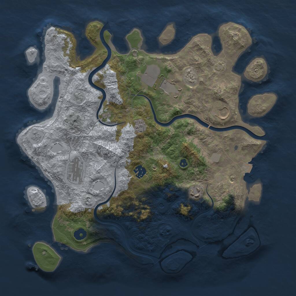 Rust Map: Procedural Map, Size: 3700, Seed: 301432952, 10 Monuments