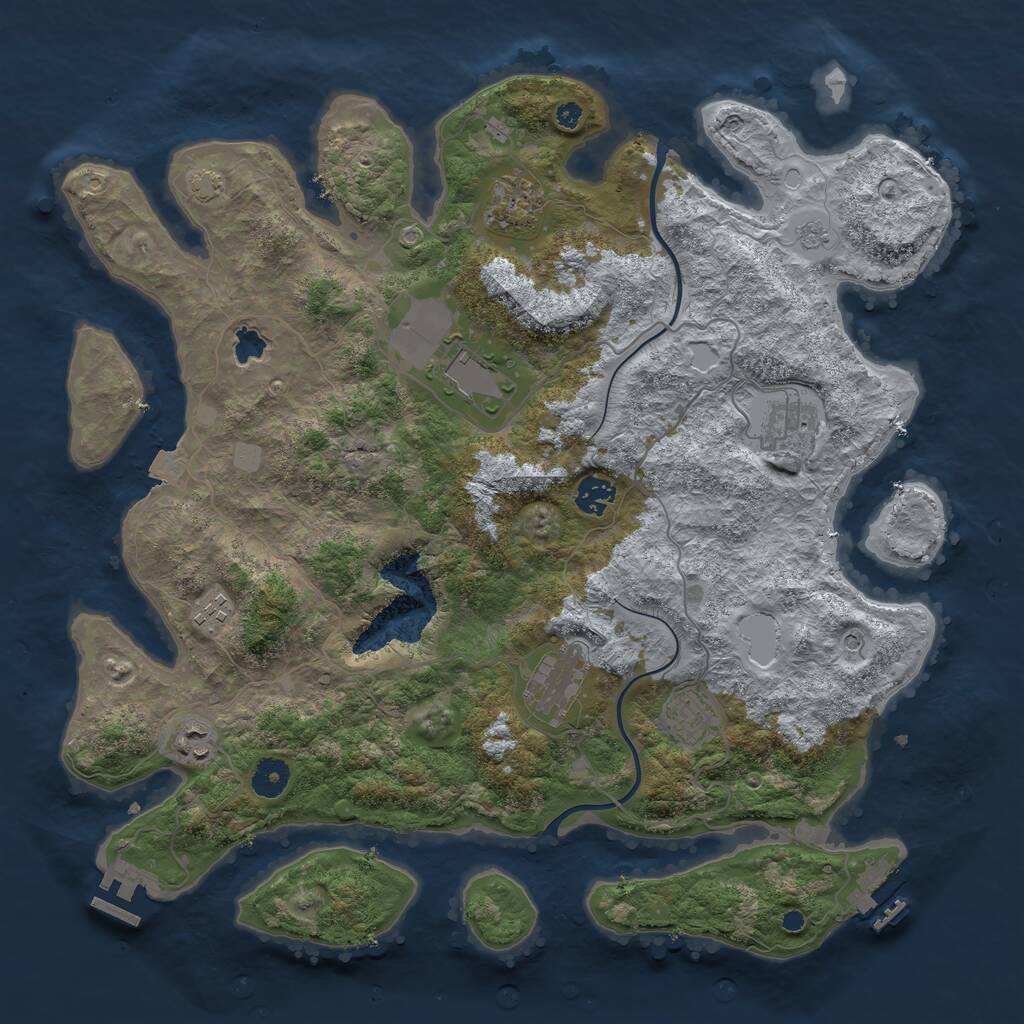 Rust Map: Procedural Map, Size: 4000, Seed: 939602632, 14 Monuments