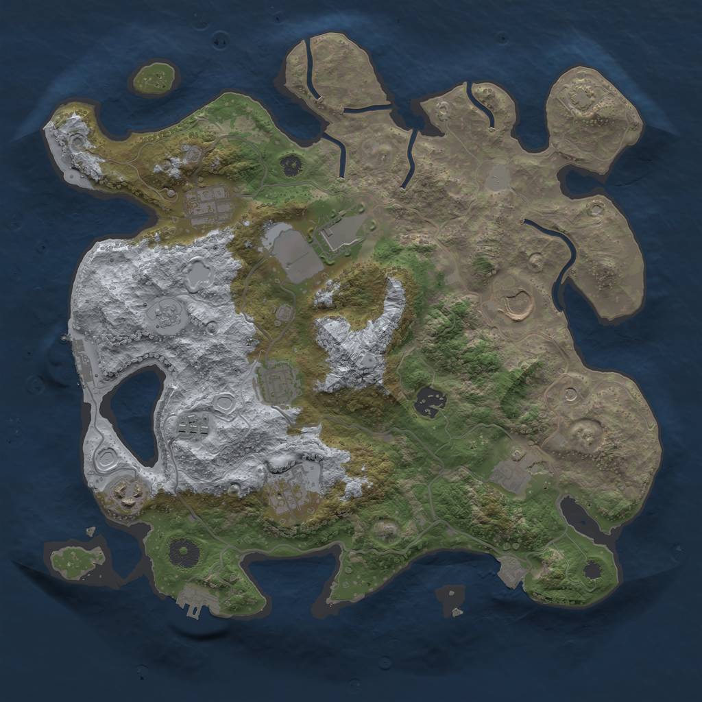 Rust Map: Procedural Map, Size: 3500, Seed: 2024040424, 17 Monuments