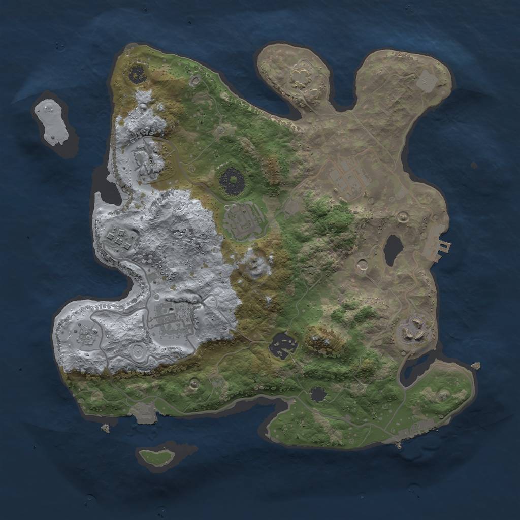 Rust Map: Procedural Map, Size: 3000, Seed: 166871380, 15 Monuments