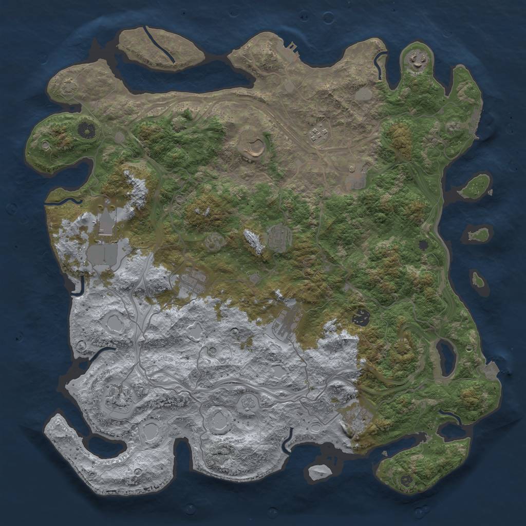 Rust Map: Procedural Map, Size: 4500, Seed: 20240404, 19 Monuments