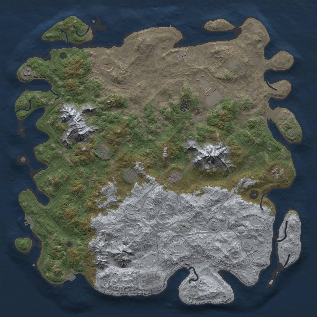 Rust Map: Procedural Map, Size: 5250, Seed: 1948, 19 Monuments
