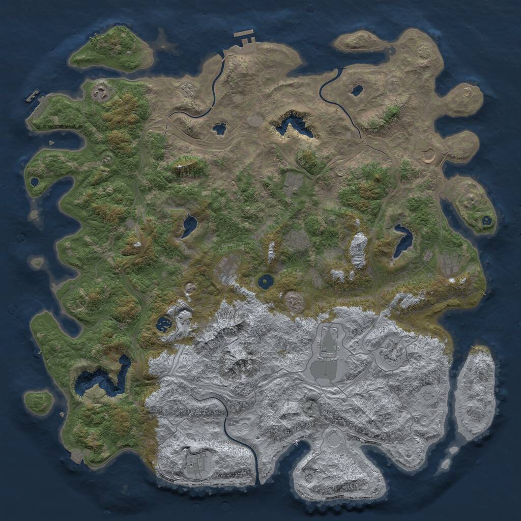 Rust Map: Procedural Map, Size: 5250, Seed: 1948, 17 Monuments