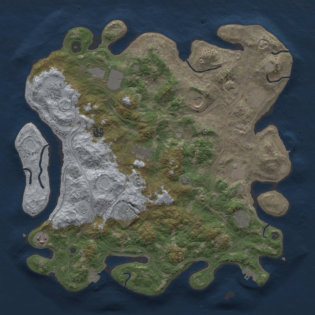 Rust Map: Procedural Map, Size: 4250, Seed: 1860175765, 19 Monuments