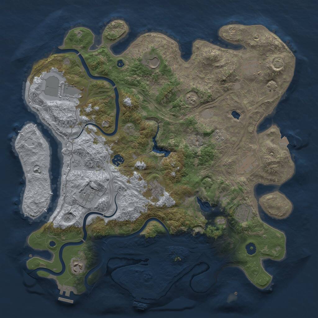 Rust Map: Procedural Map, Size: 4250, Seed: 1860175765, 16 Monuments