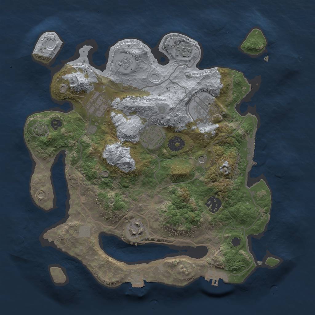 Rust Map: Procedural Map, Size: 3000, Seed: 1591758433, 14 Monuments