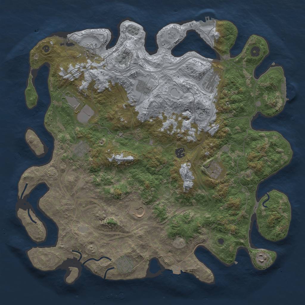 Rust Map: Procedural Map, Size: 4500, Seed: 575832671, 19 Monuments