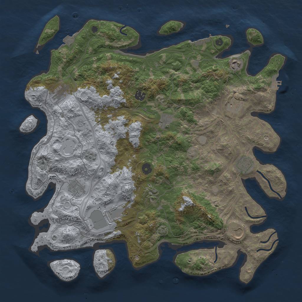 Rust Map: Procedural Map, Size: 4250, Seed: 1799279693, 19 Monuments