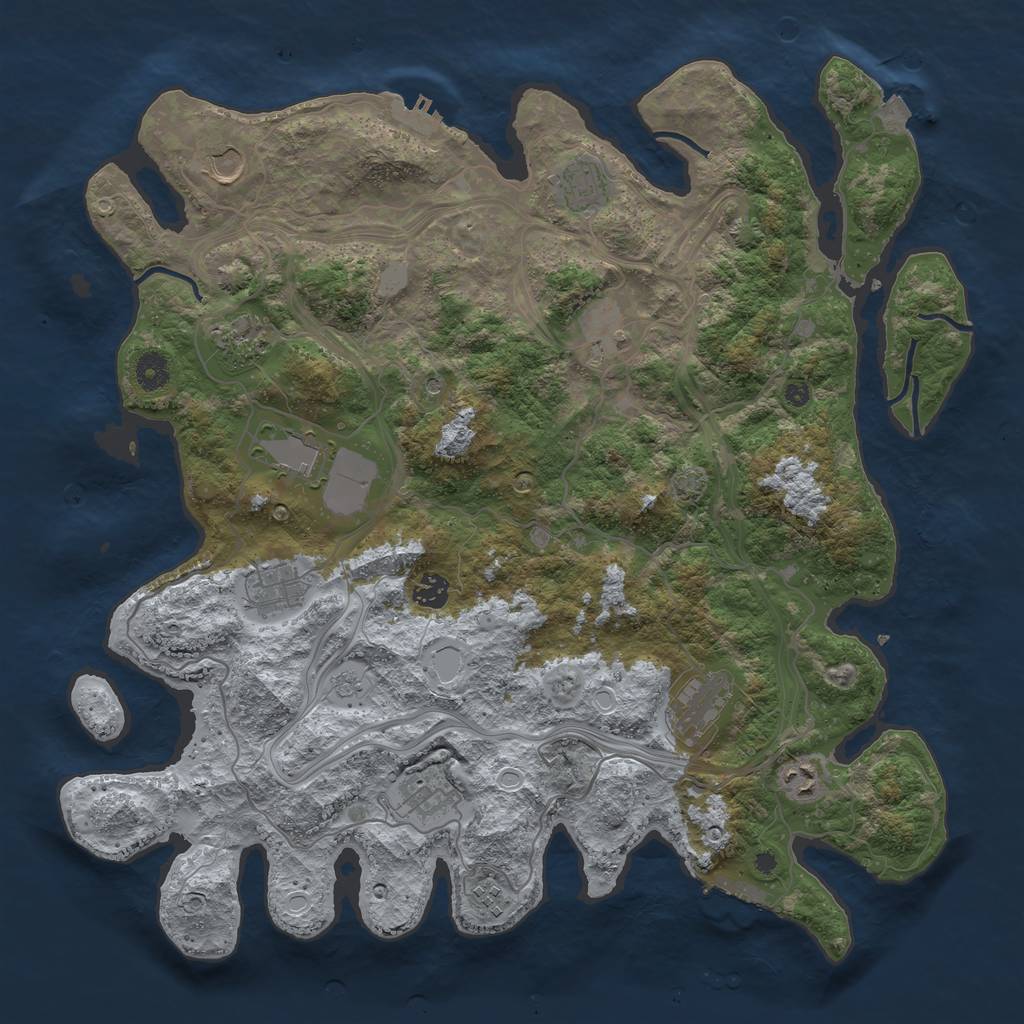Rust Map: Procedural Map, Size: 4250, Seed: 1724, 19 Monuments