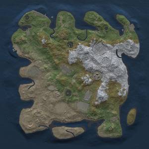 Thumbnail Rust Map: Procedural Map, Size: 3500, Seed: 1048176480, 17 Monuments