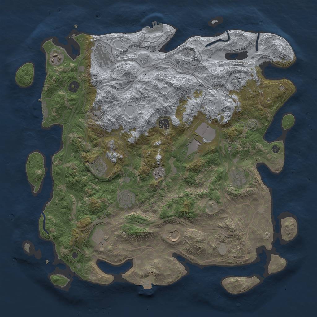 Rust Map: Procedural Map, Size: 4250, Seed: 1506298881, 19 Monuments