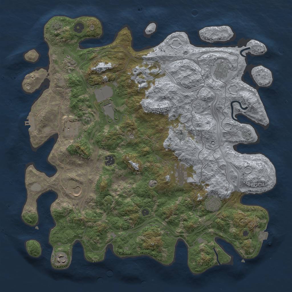 Rust Map: Procedural Map, Size: 4250, Seed: 31389556, 17 Monuments