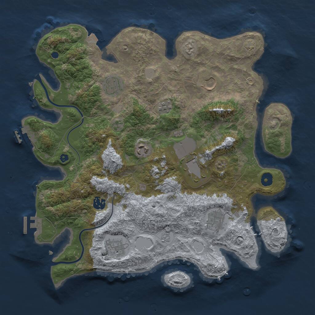 Rust Map: Procedural Map, Size: 3700, Seed: 7837890, 14 Monuments