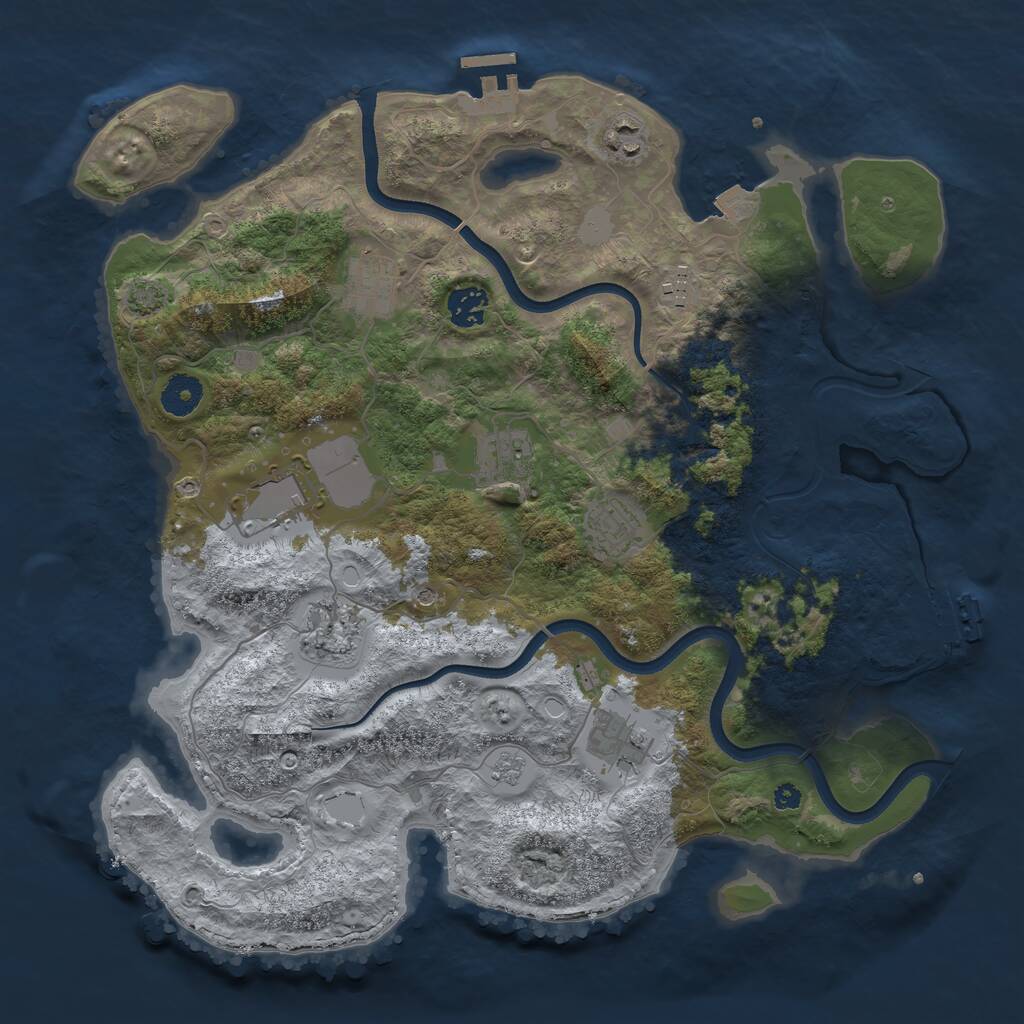 Rust Map: Procedural Map, Size: 3750, Seed: 20240404, 15 Monuments
