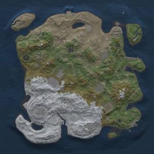 Thumbnail Rust Map: Procedural Map, Size: 3750, Seed: 20240404, 17 Monuments