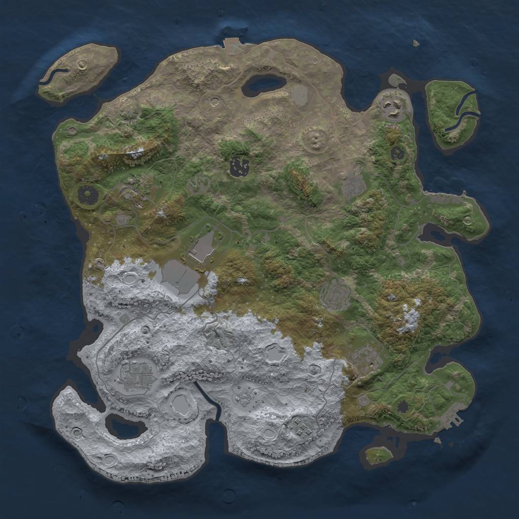 Rust Map: Procedural Map, Size: 3750, Seed: 20240404, 17 Monuments