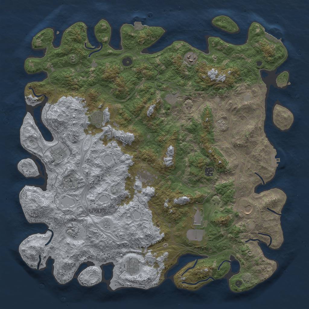 Rust Map: Procedural Map, Size: 4865, Seed: 20021, 19 Monuments