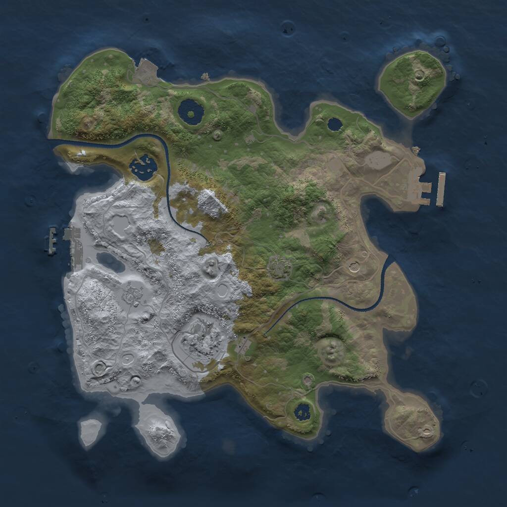 Rust Map: Procedural Map, Size: 3000, Seed: 497909862, 8 Monuments
