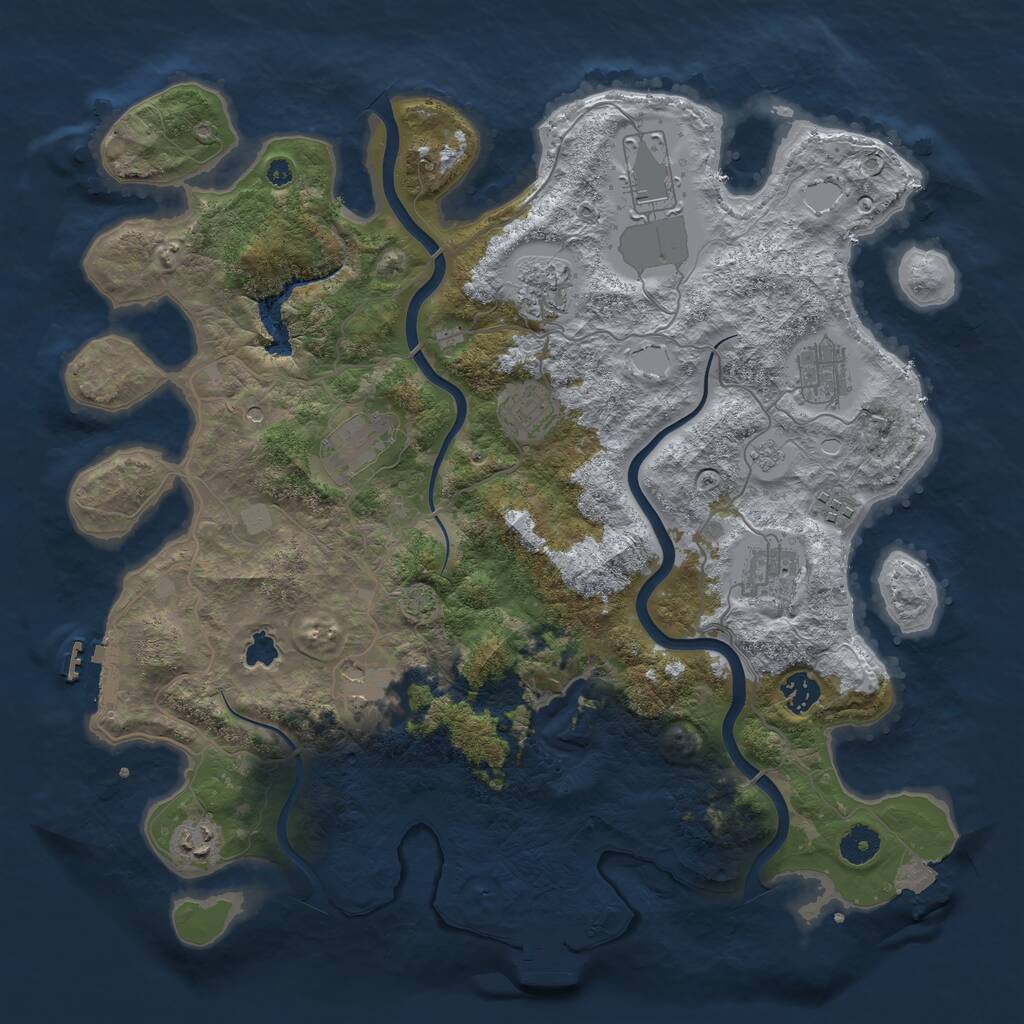 Rust Map: Procedural Map, Size: 4000, Seed: 1441529624, 16 Monuments