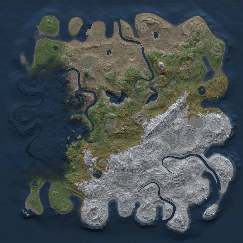 Rust Map: Procedural Map, Size: 4500, Seed: 1036315813, 15 Monuments