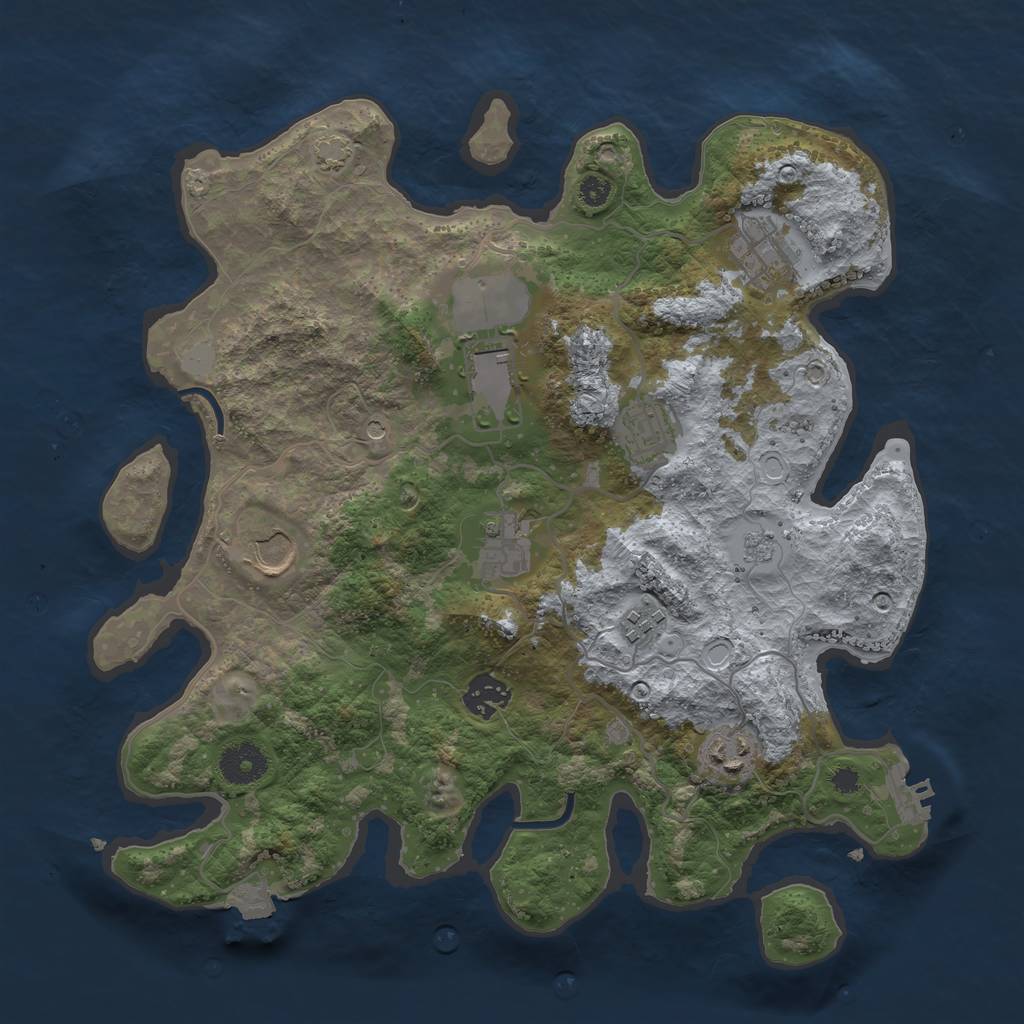 Rust Map: Procedural Map, Size: 3500, Seed: 538845628, 15 Monuments