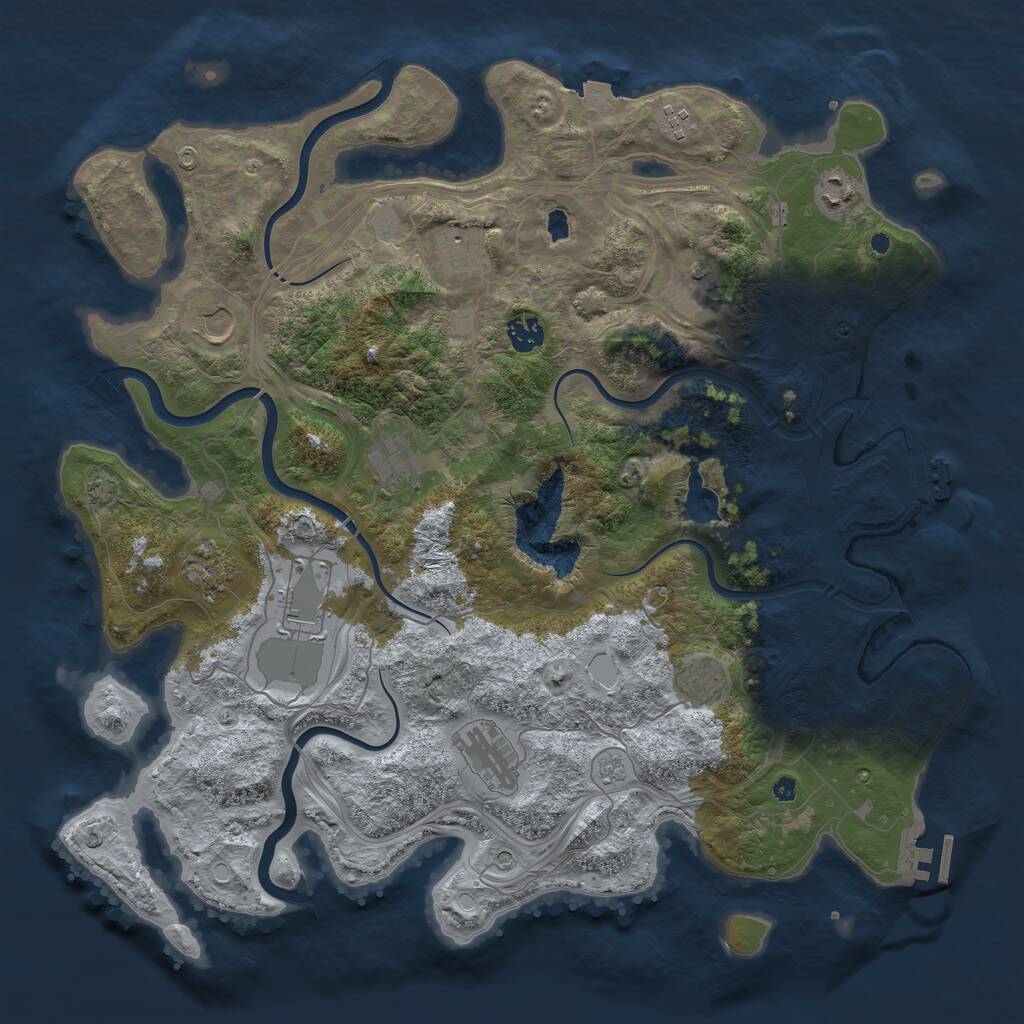 Rust Map: Procedural Map, Size: 4250, Seed: 14543, 17 Monuments