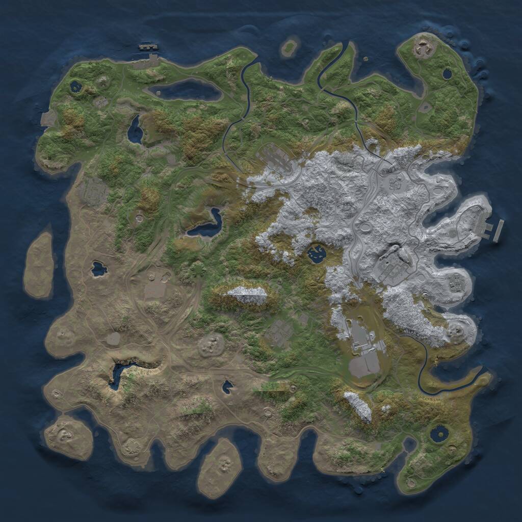 Rust Map: Procedural Map, Size: 4500, Seed: 12499, 15 Monuments