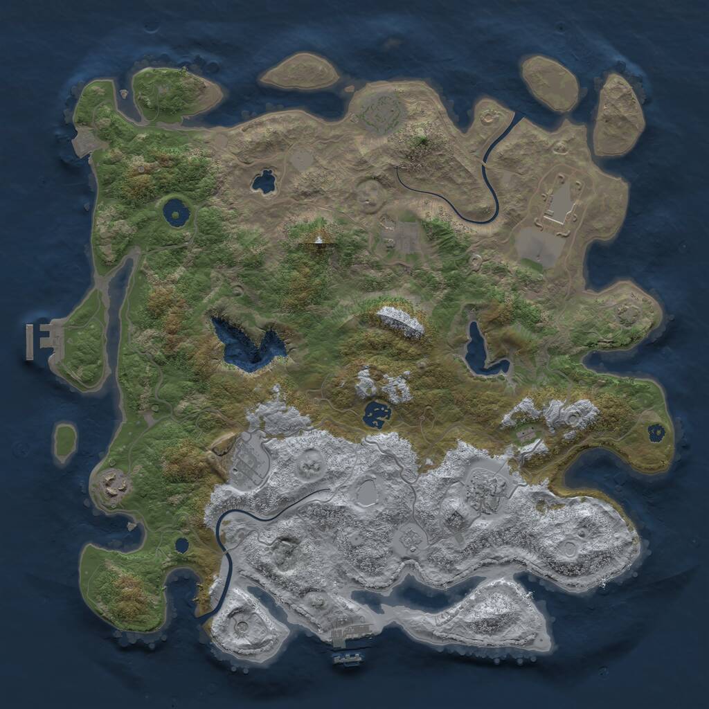 Rust Map: Procedural Map, Size: 4000, Seed: 1848933, 13 Monuments