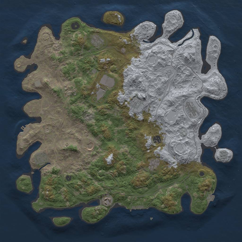 Rust Map: Procedural Map, Size: 4500, Seed: 1527391124, 19 Monuments