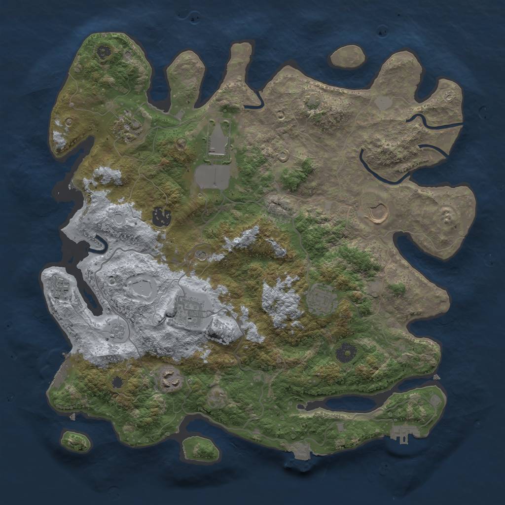 Rust Map: Procedural Map, Size: 3750, Seed: 4042024, 16 Monuments