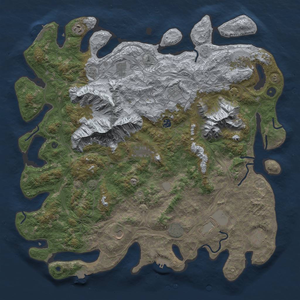 Rust Map: Procedural Map, Size: 5000, Seed: 802568646, 19 Monuments