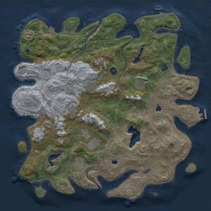 Thumbnail Rust Map: Procedural Map, Size: 4500, Seed: 1896151965, 16 Monuments