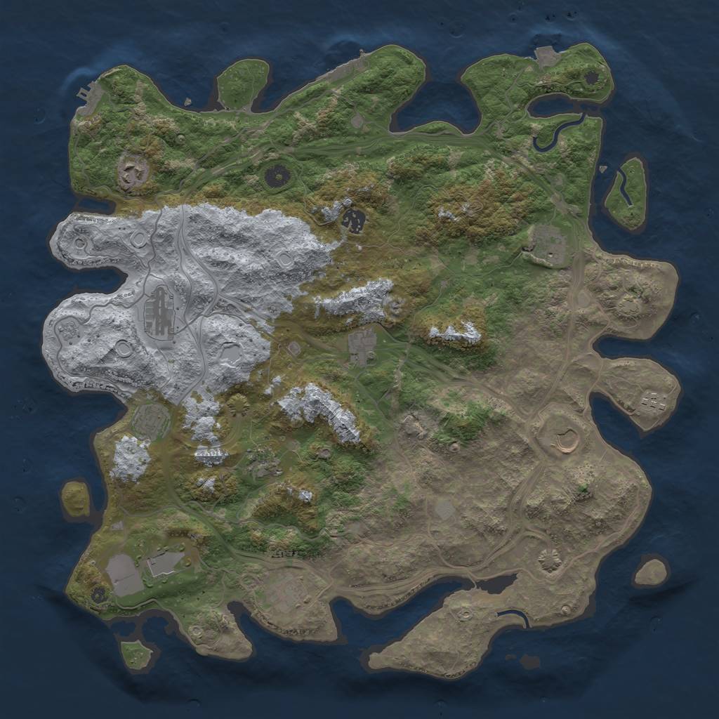 Rust Map: Procedural Map, Size: 4500, Seed: 1896151965, 19 Monuments