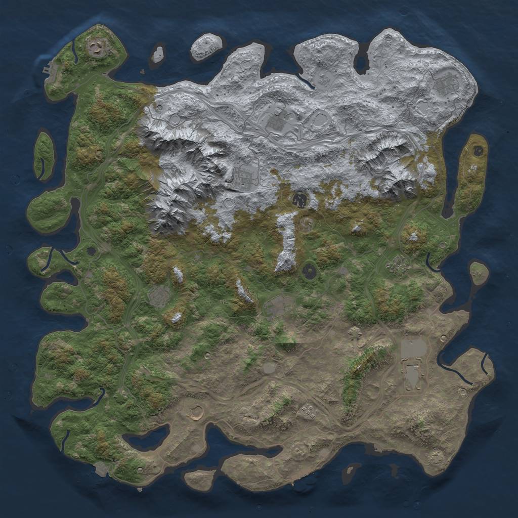 Rust Map: Procedural Map, Size: 5250, Seed: 333555111, 19 Monuments