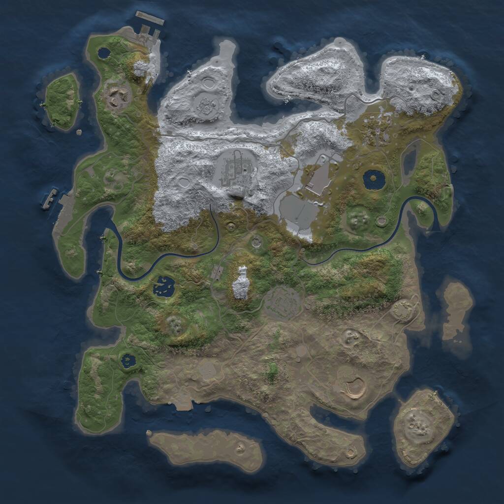 Rust Map: Procedural Map, Size: 3500, Seed: 7002150, 13 Monuments