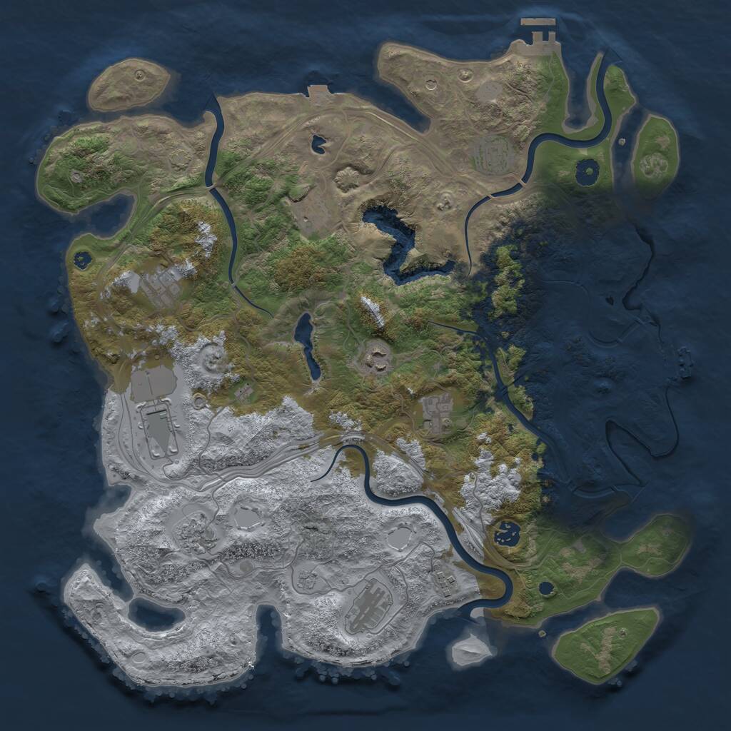 Rust Map: Procedural Map, Size: 4250, Seed: 20240404, 16 Monuments