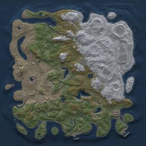 Thumbnail Rust Map: Procedural Map, Size: 4500, Seed: 1274588599, 16 Monuments