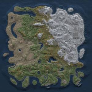 Thumbnail Rust Map: Procedural Map, Size: 4500, Seed: 1274588599, 17 Monuments