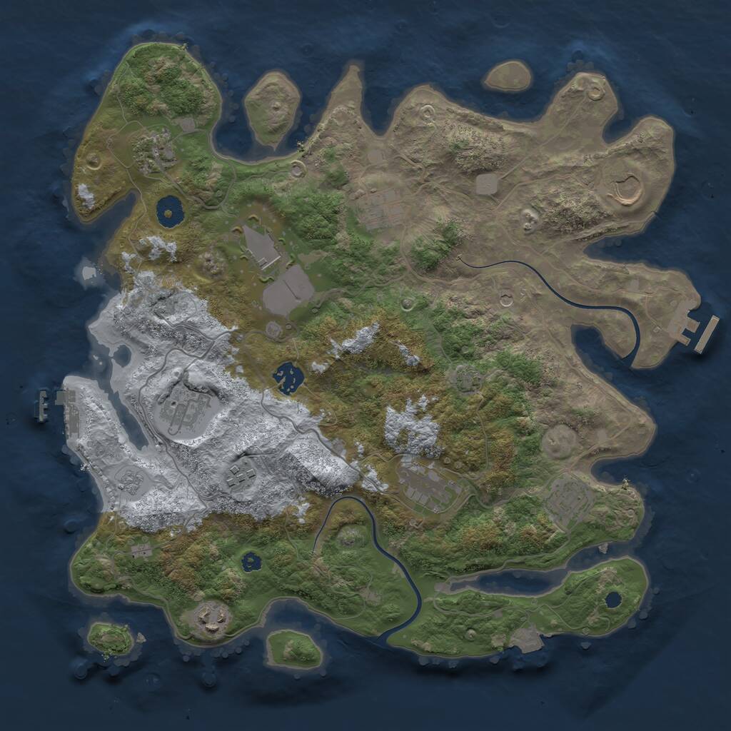 Rust Map: Procedural Map, Size: 3700, Seed: 4042024, 16 Monuments