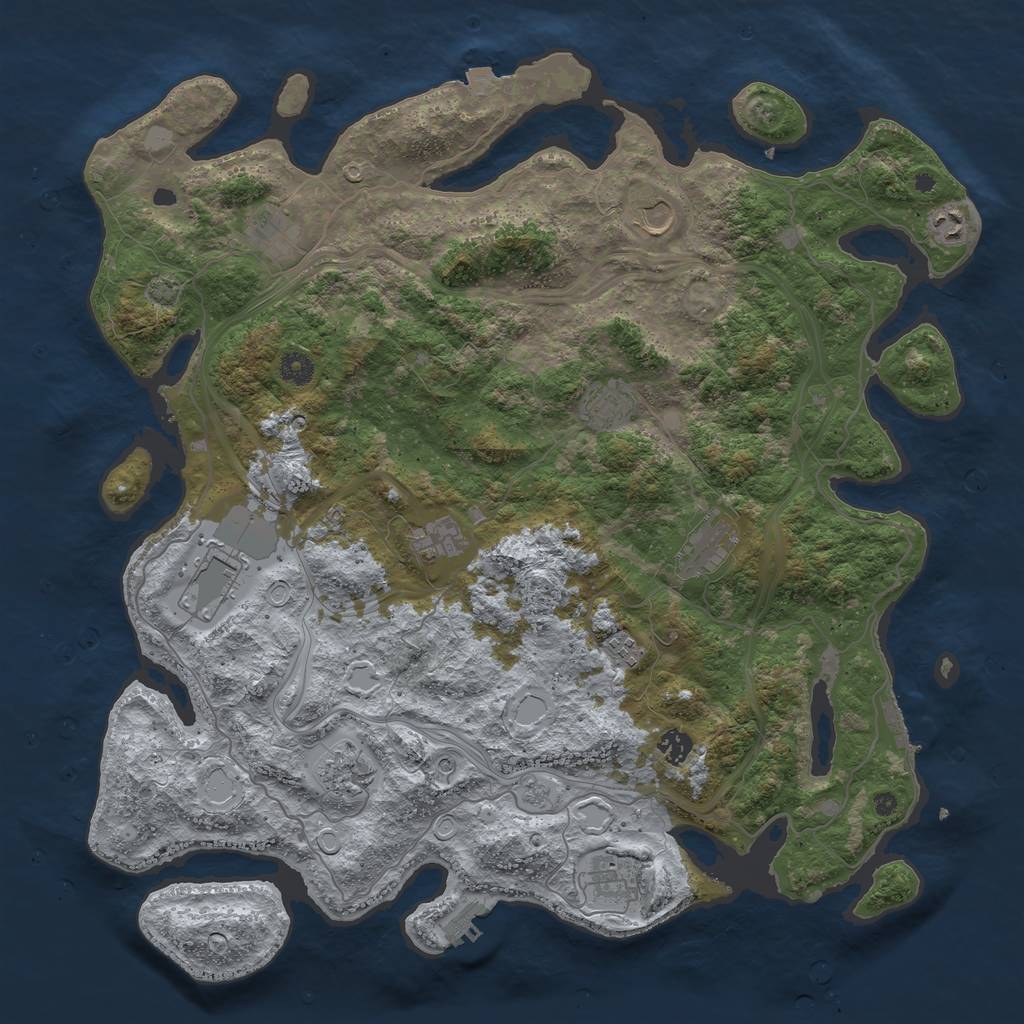 Rust Map: Procedural Map, Size: 4500, Seed: 172732721, 19 Monuments