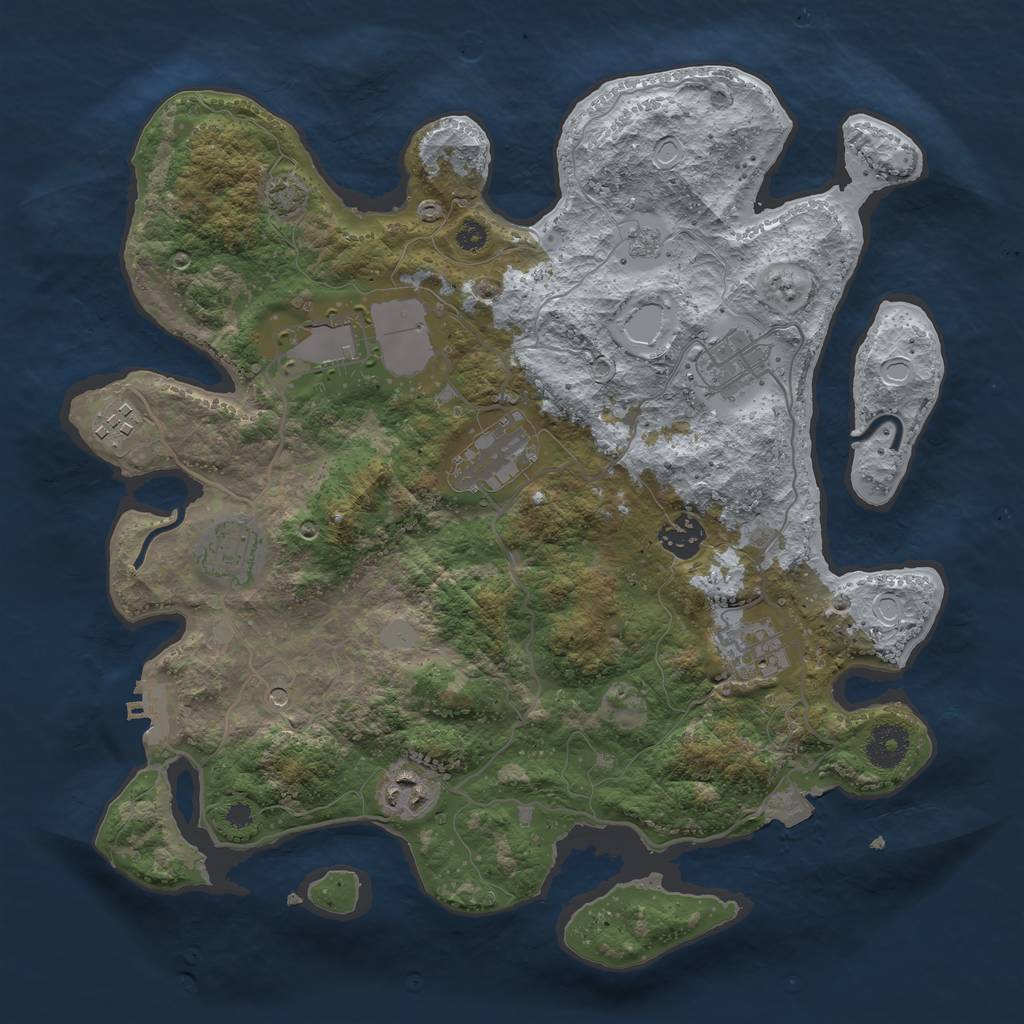 Rust Map: Procedural Map, Size: 3500, Seed: 653211979, 15 Monuments