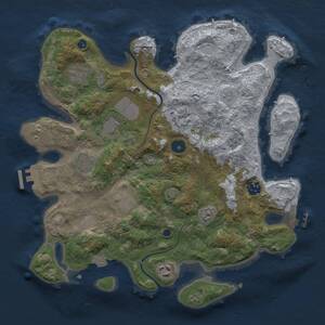 Thumbnail Rust Map: Procedural Map, Size: 3500, Seed: 653211979, 14 Monuments