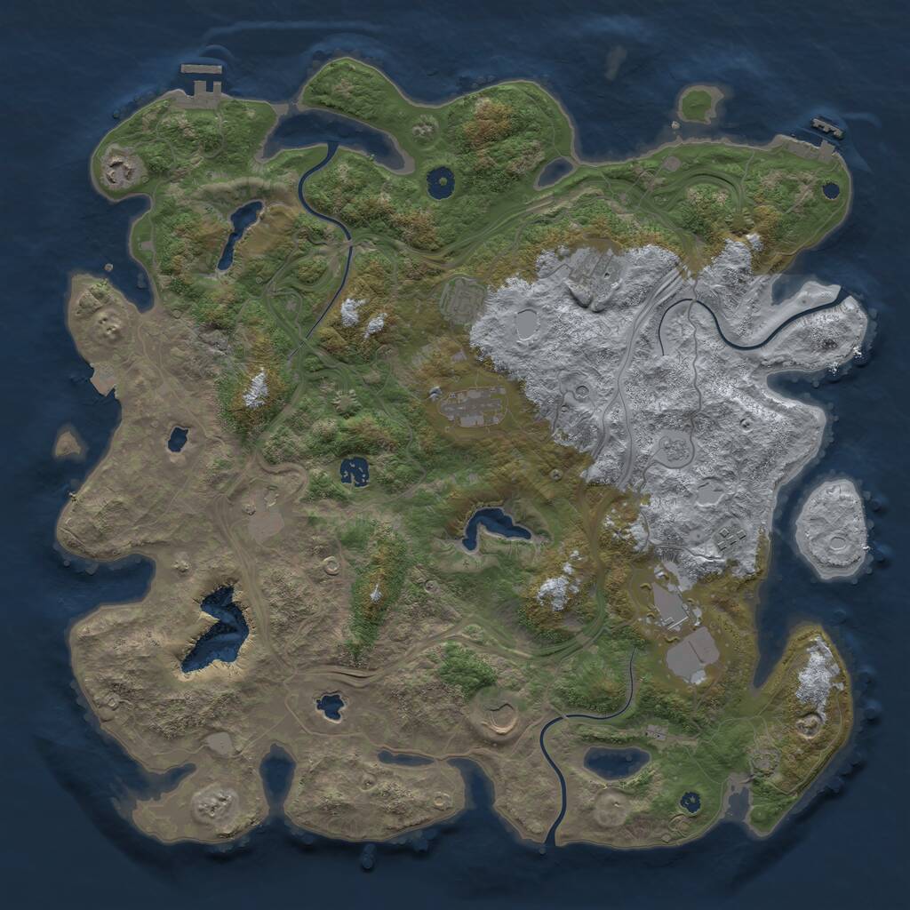 Rust Map: Procedural Map, Size: 4500, Seed: 1672497580, 15 Monuments