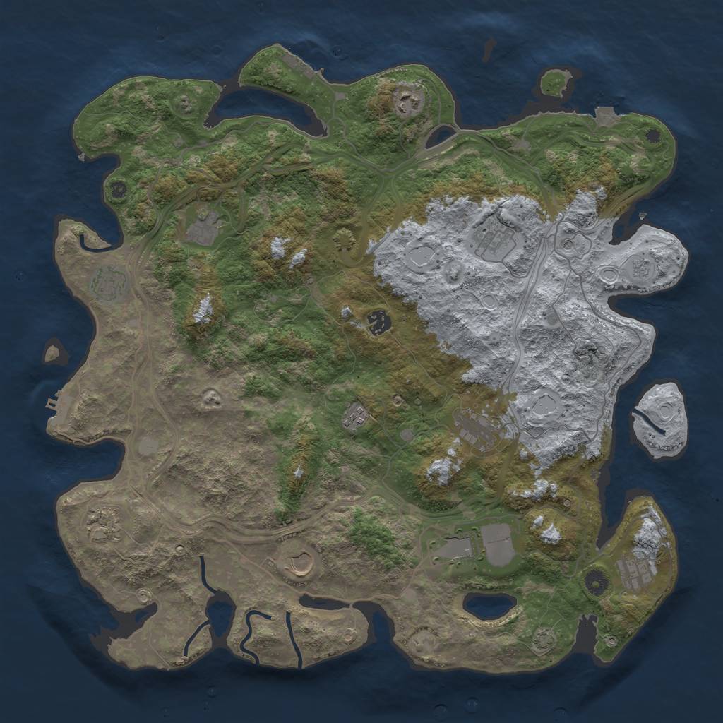 Rust Map: Procedural Map, Size: 4500, Seed: 1672497580, 19 Monuments