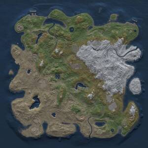 Thumbnail Rust Map: Procedural Map, Size: 4500, Seed: 1672497580, 15 Monuments