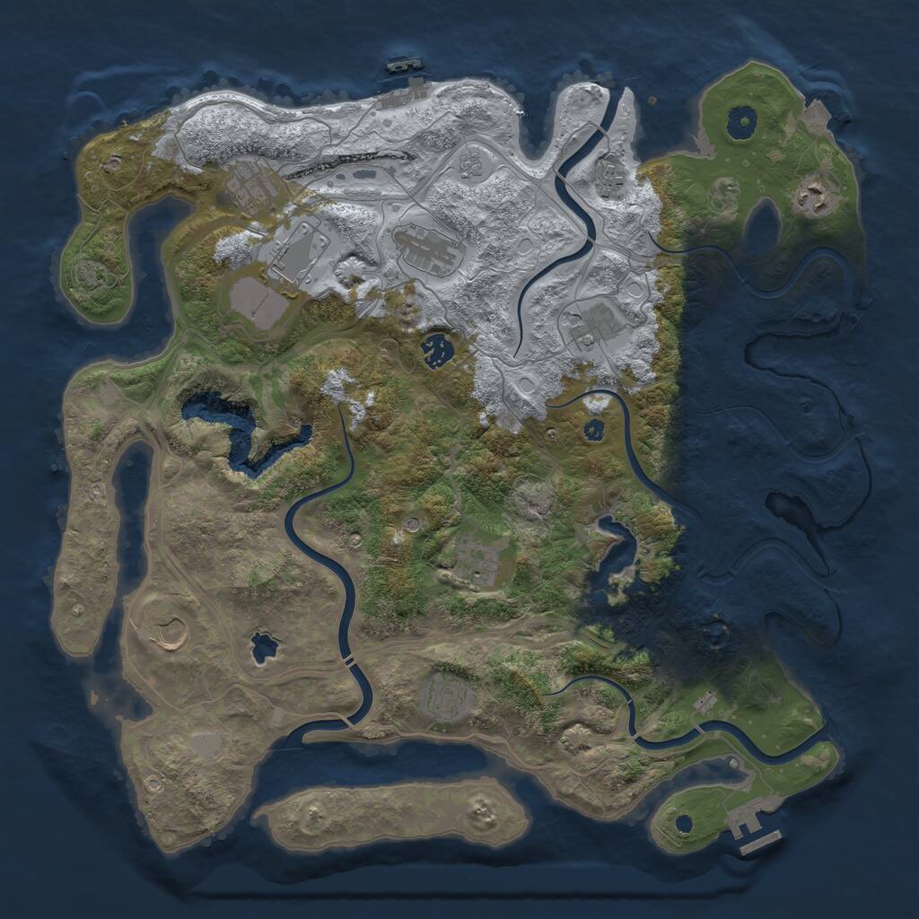 Rust Map: Procedural Map, Size: 4250, Seed: 172489787, 16 Monuments