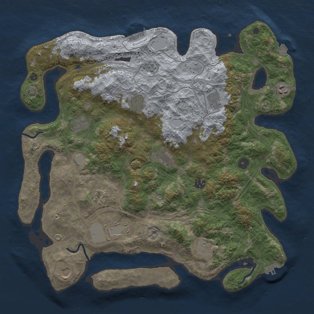 Rust Map: Procedural Map, Size: 4250, Seed: 172489787, 19 Monuments